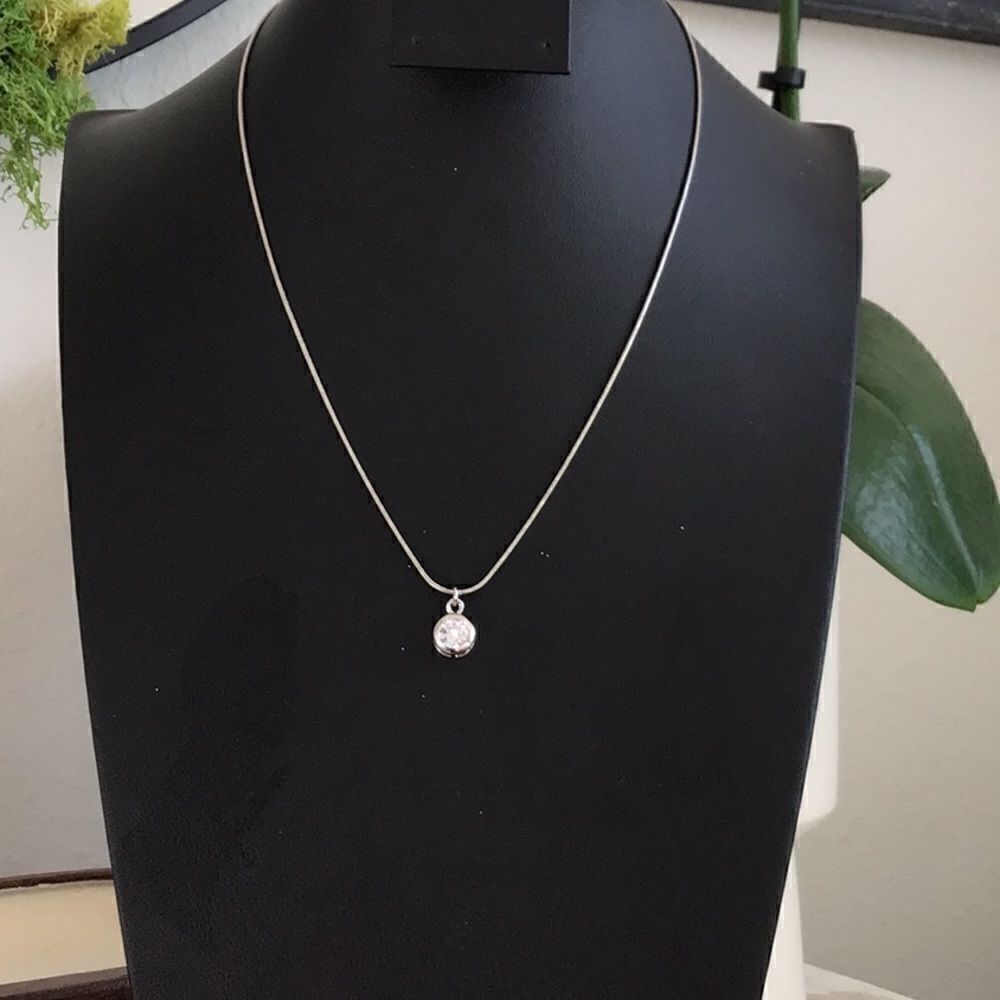 Swarovski Crystal Caged Circle Silver Pendant Necklace - Picture 6 of 6